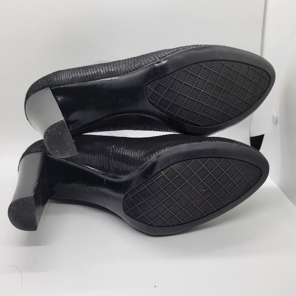 Calvin‎ Klein Olive 2 Leather Heels-Black-Women's 9.5 - Picture 7 of 10